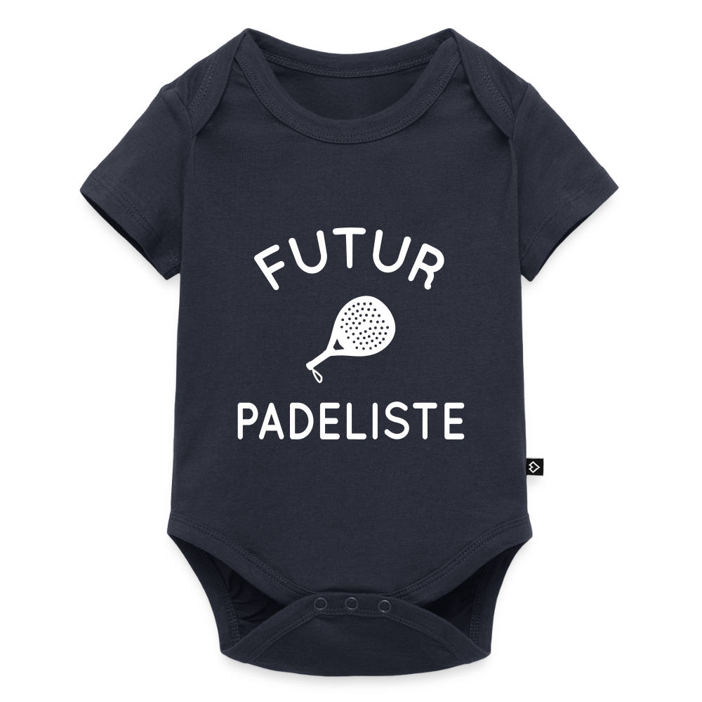 Body Bébé bio manches courtes - Futur padeliste - bleu marine