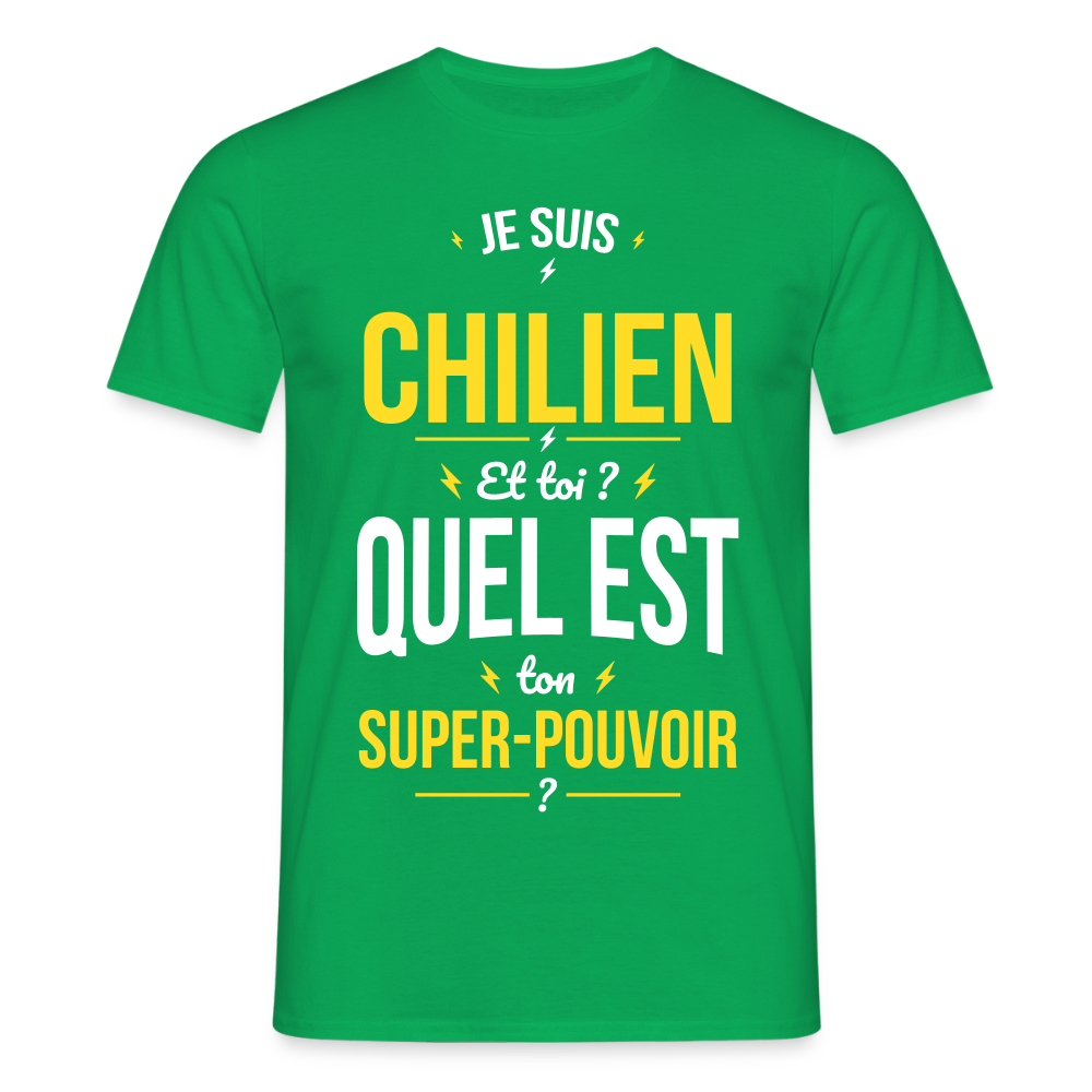T-shirt Homme - Je suis Chilien - Super-pouvoir - vert