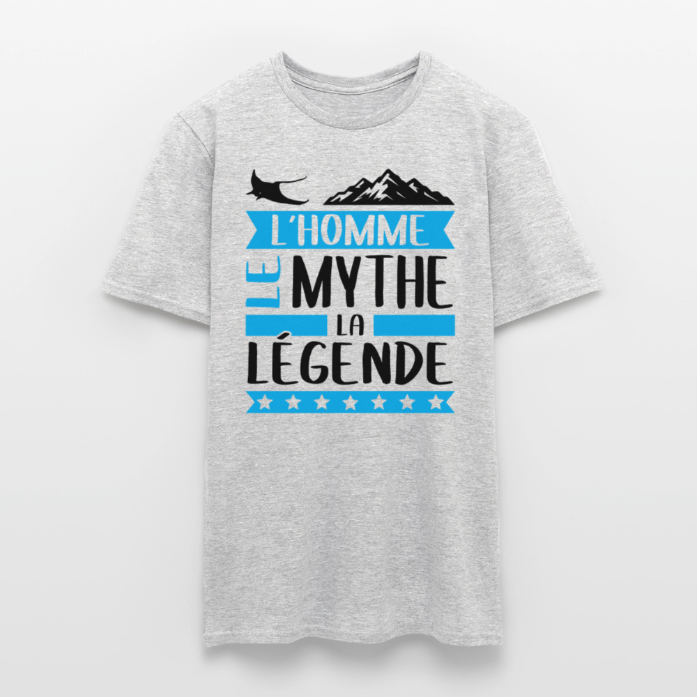 T-shirt homme coloris clair Raymond en rébus – L’homme, le mythe, la légende - gris chiné