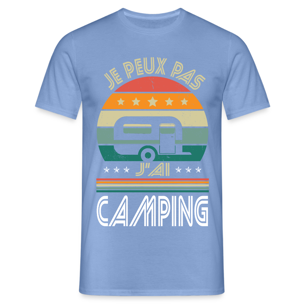 T-shirt Homme - Je peux pas j'ai Camping - carolina blue