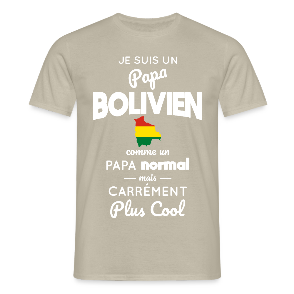 T-shirt Homme - Papa Bolivien Plus Cool - beige sable
