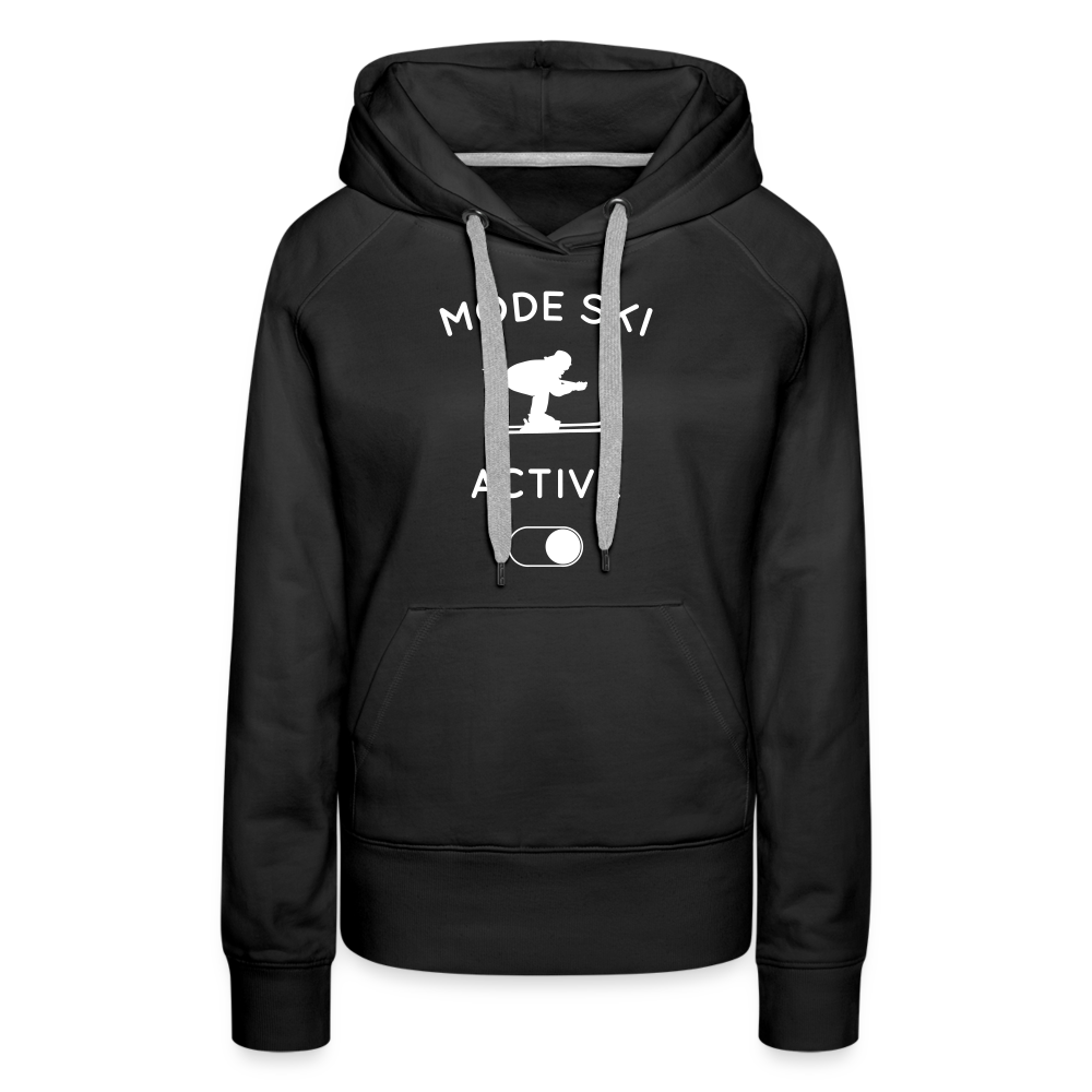 Sweat à capuche Premium Femme - Mode ski activé - noir