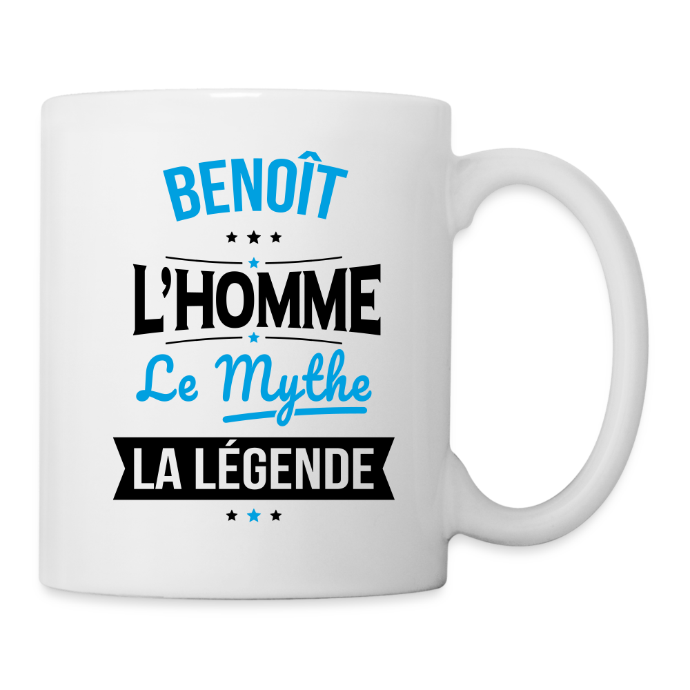 Mug blanc - Benoît - l'Homme - le Mythe - la Légende - blanc
