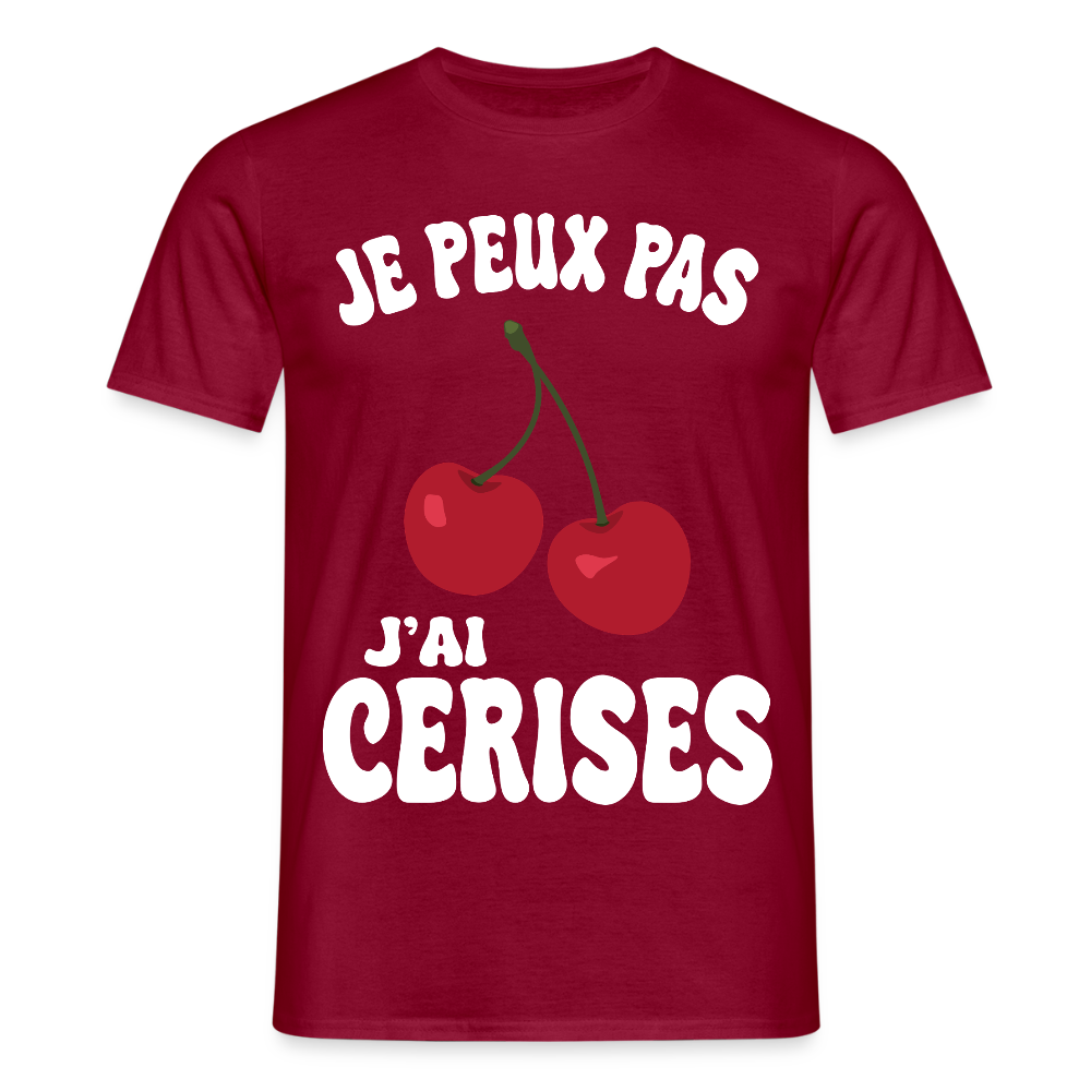T-shirt Homme - Je peux pas j'ai cerises - rouge brique