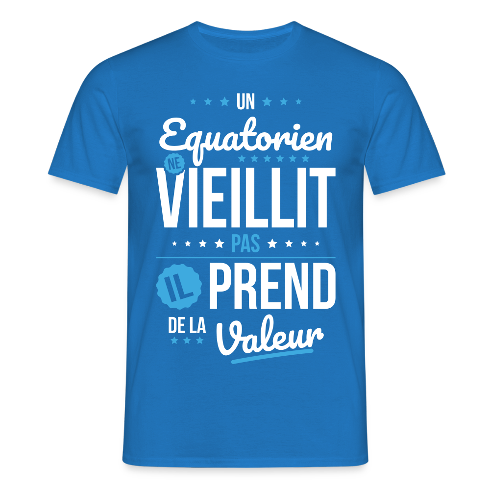 T-shirt Homme - Un Equatorien ne vieillit pas - bleu royal