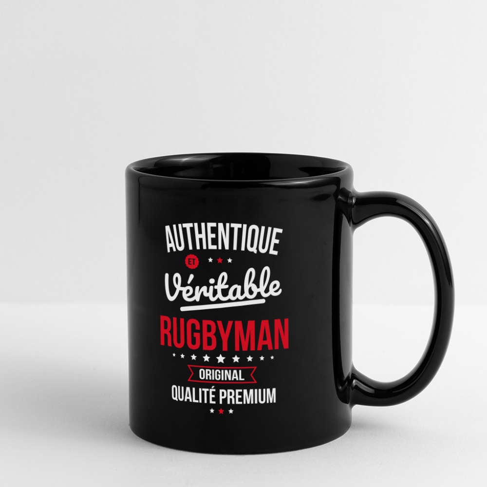Mug uni - Authentique et véritable Rugbyman - noir