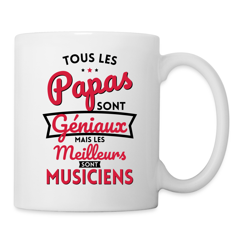 Mug blanc - Papas géniaux - Les meilleurs sont musiciens - blanc