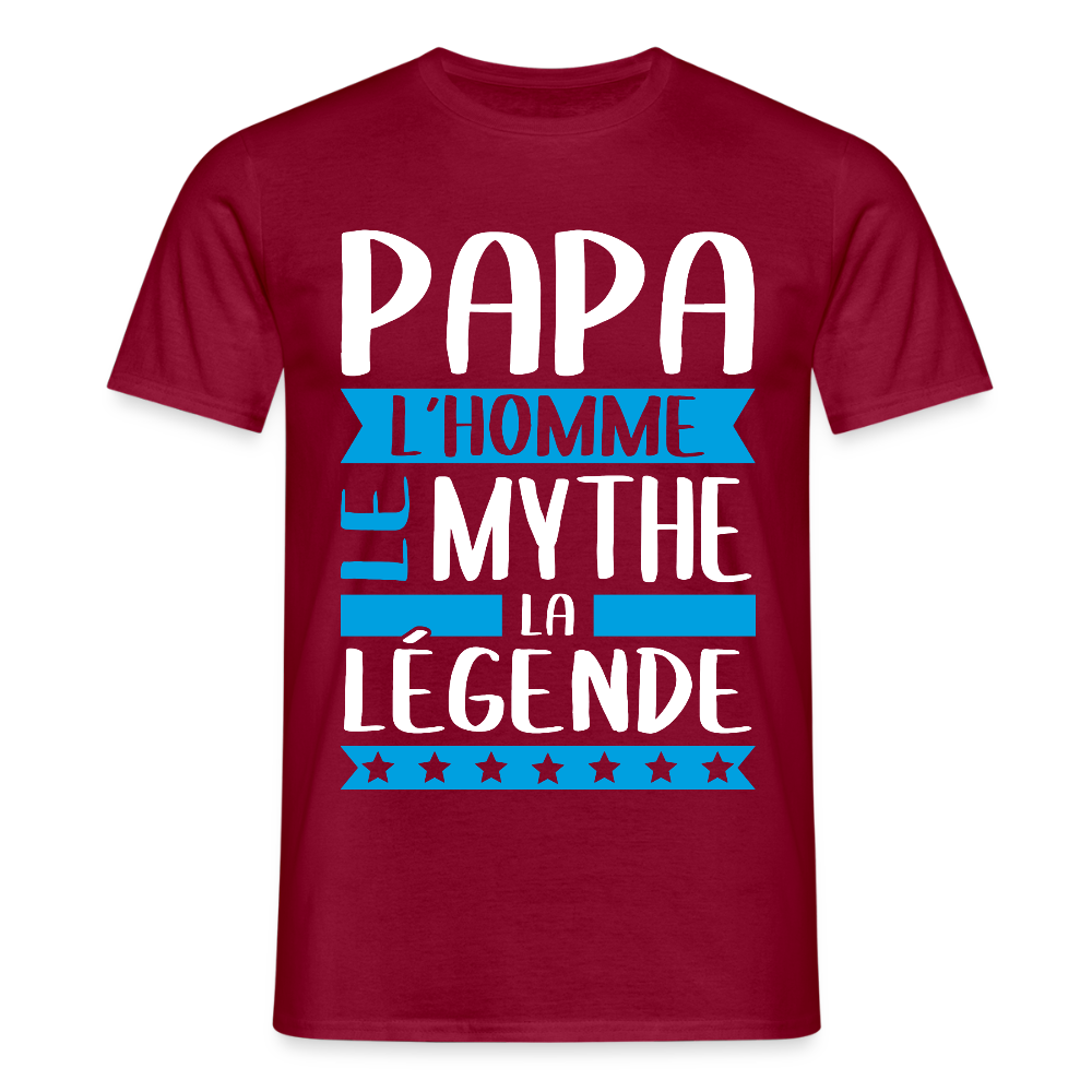 T-shirt Homme - Papa L'Homme le Mythe la Légende - rouge brique