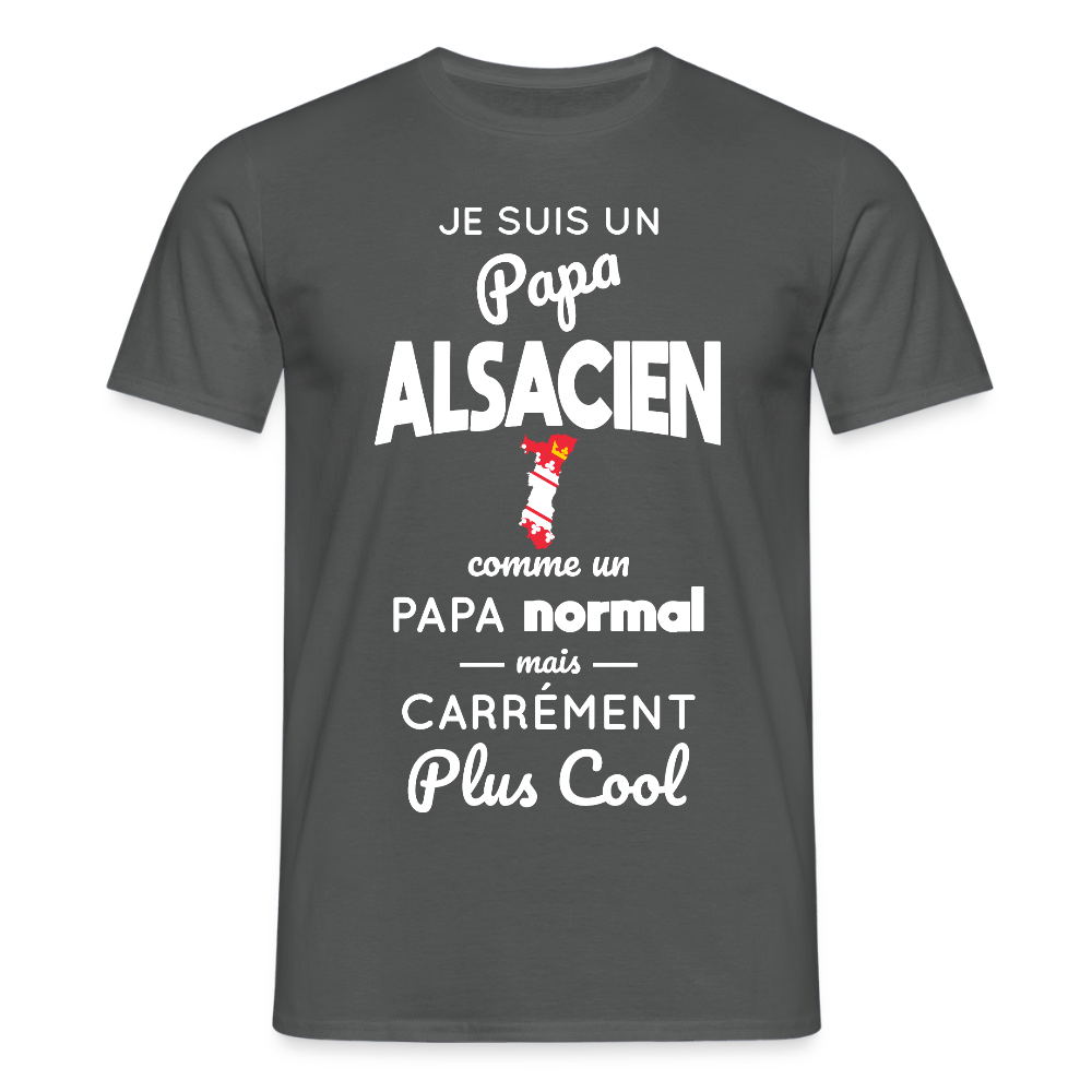 T-shirt Homme - Papa Alsacien Plus Cool - charbon