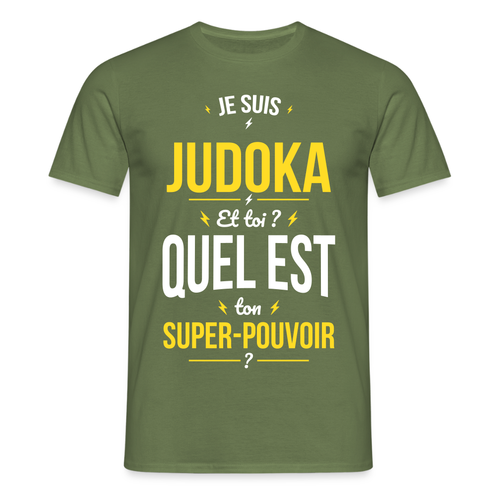T-shirt Homme - Je suis judoka - Super-pouvoir - vert militaire
