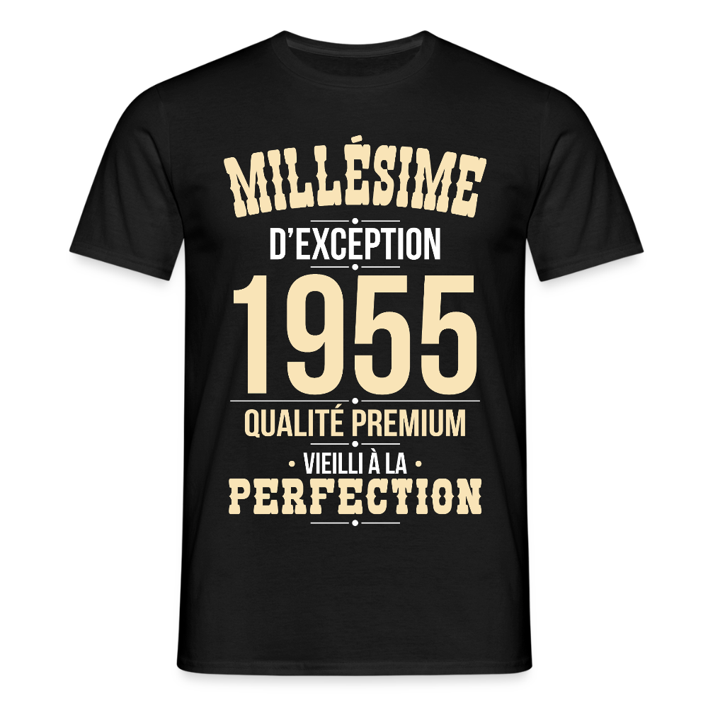 T-shirt Homme - Anniversaire 70 Ans - Millésime 1955 - noir