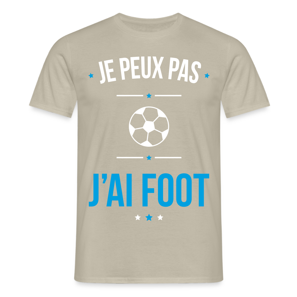 T-shirt Homme - Je peux pas j'ai Foot - beige sable