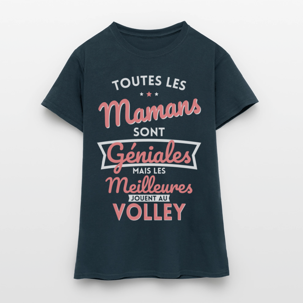 T-shirt Femme - Mamans géniales - Les meilleures jouent au volley - marine