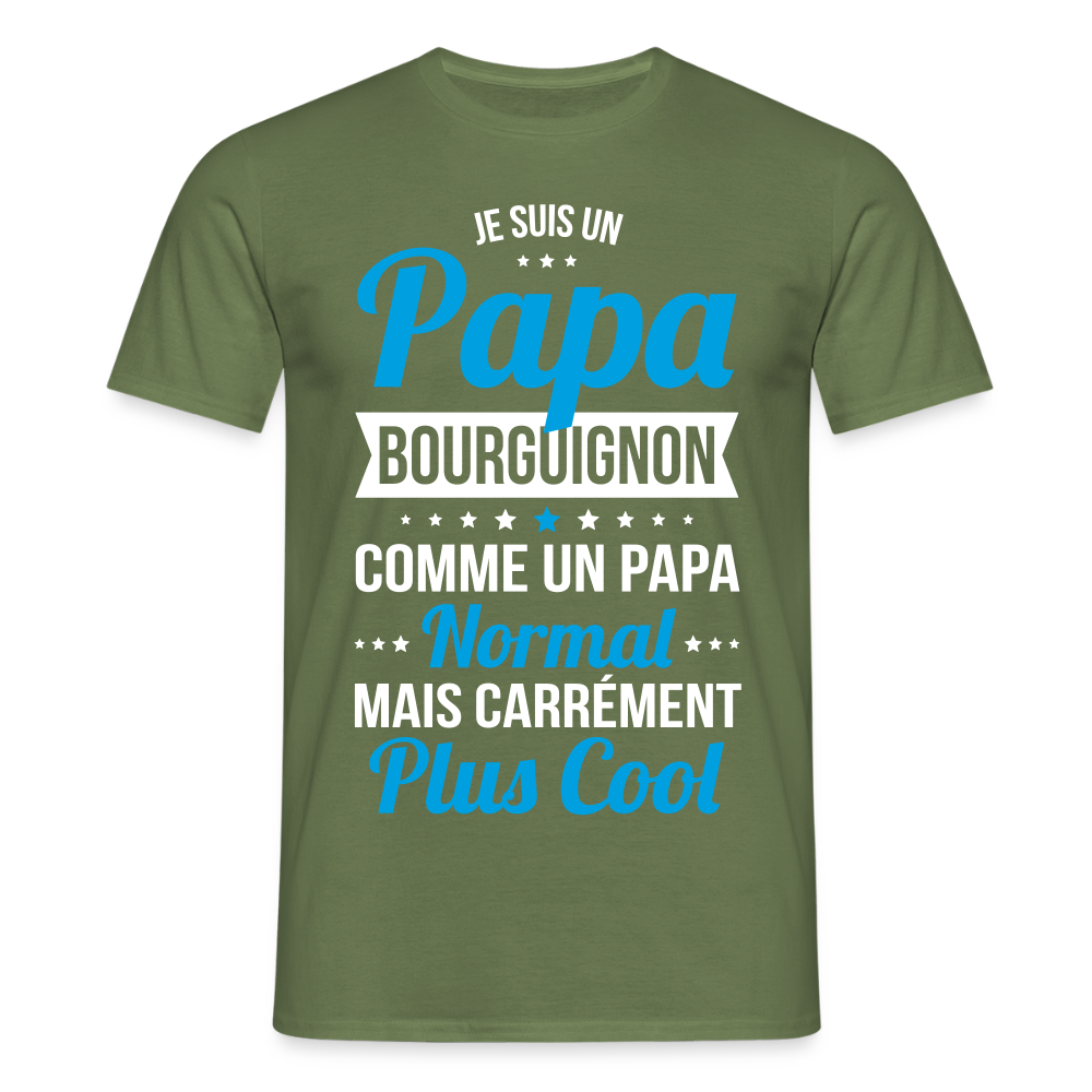 T-shirt Homme - Papa Bourguignon Plus Cool - vert militaire