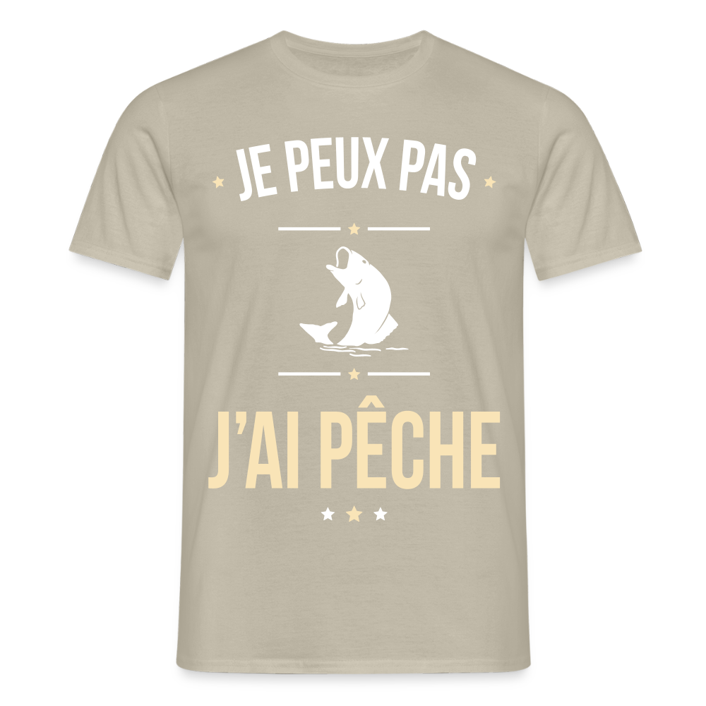 T-shirt Homme - Je peux pas j'ai Pêche - beige sable