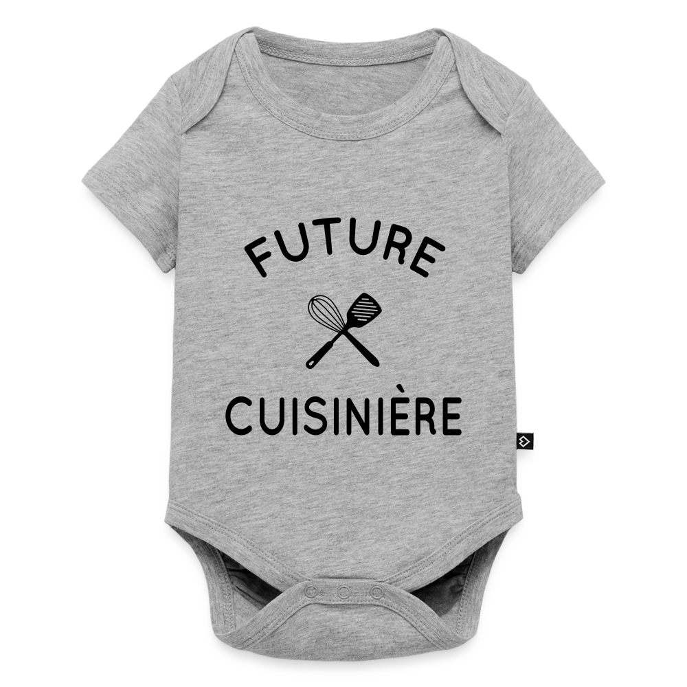Body Bébé bio manches courtes - Future cuisinière - gris chiné