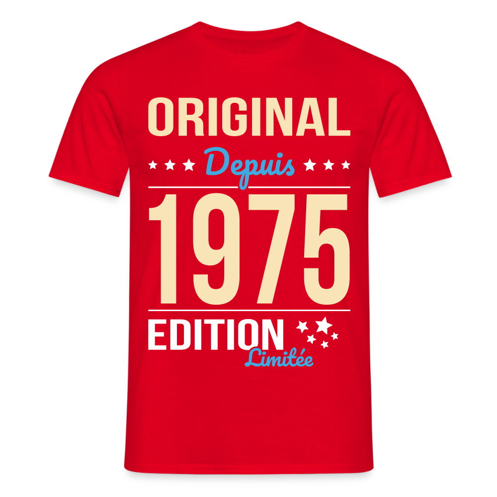 T-shirt Homme - Anniversaire 50 Ans - Original depuis 1975 - rouge