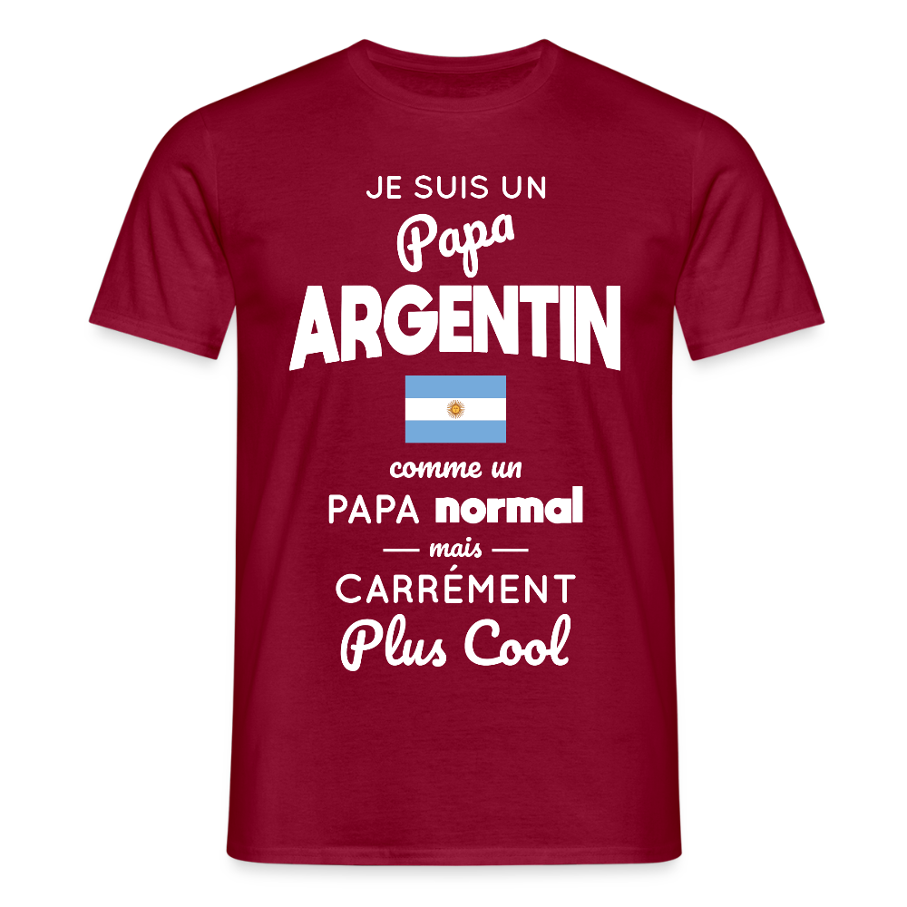 T-shirt Homme - Papa Argentin Plus Cool - rouge brique
