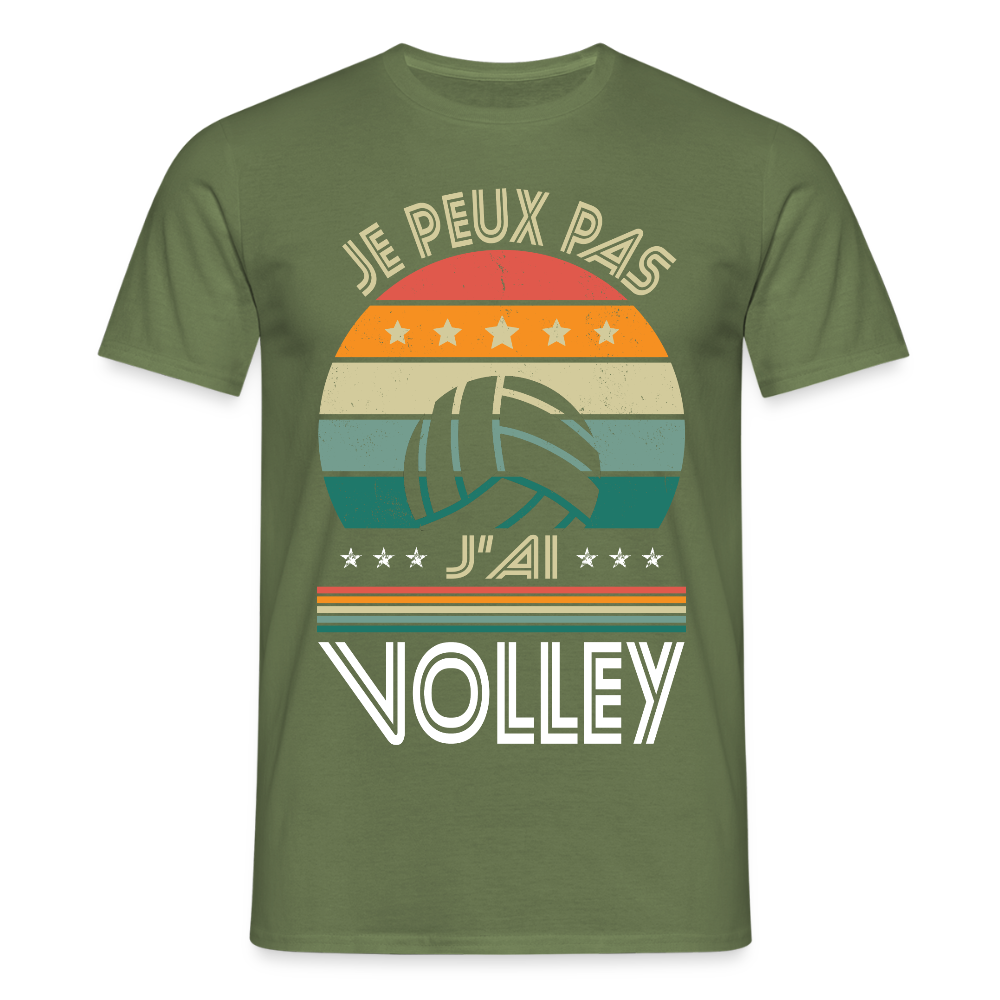 T-shirt Homme - Je peux pas j'ai Volley - vert militaire