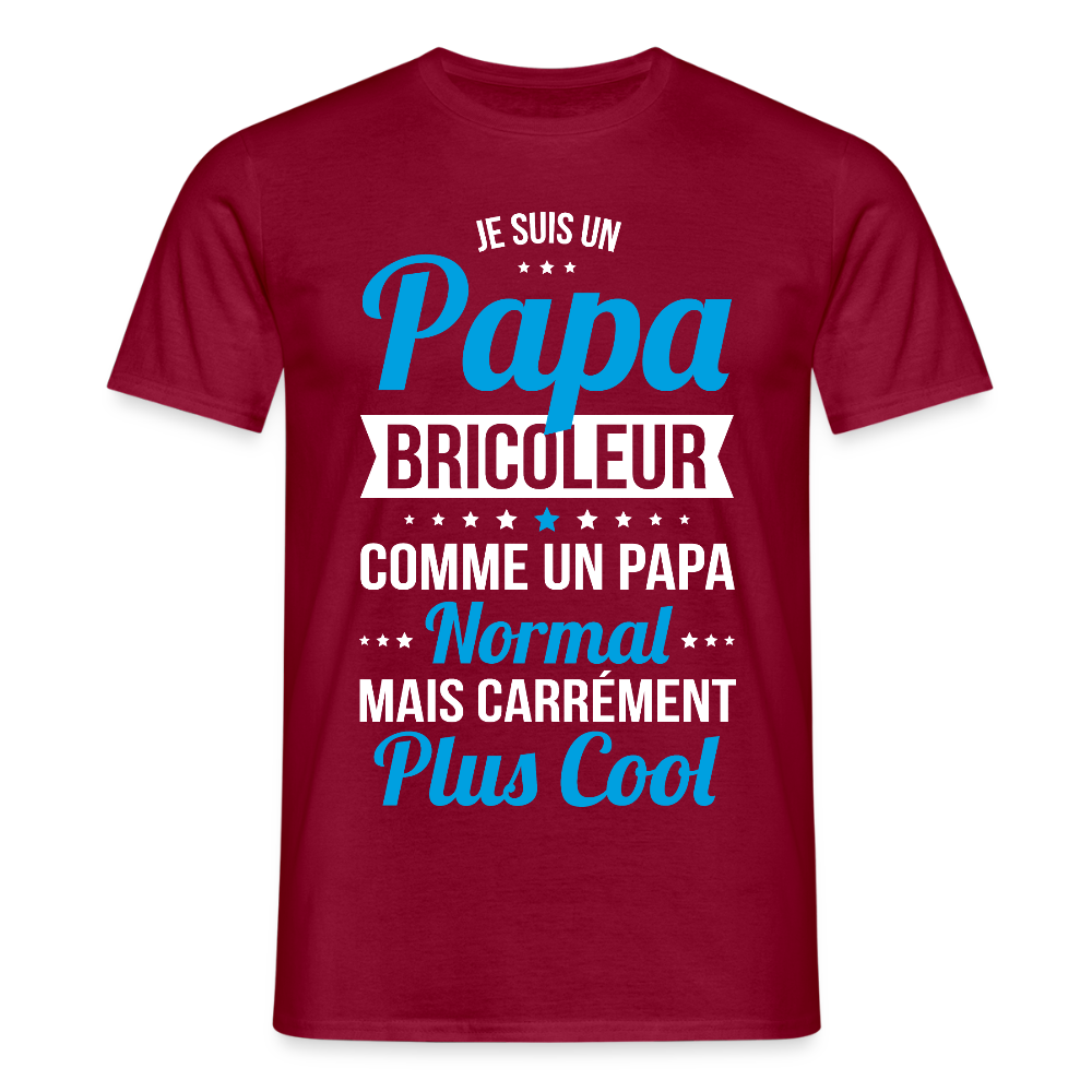 T-shirt Homme - Papa bricoleur plus cool - rouge brique
