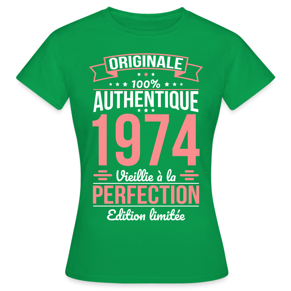 T-shirt Femme - Anniversaire 51 Ans - Originale 1974 - vert