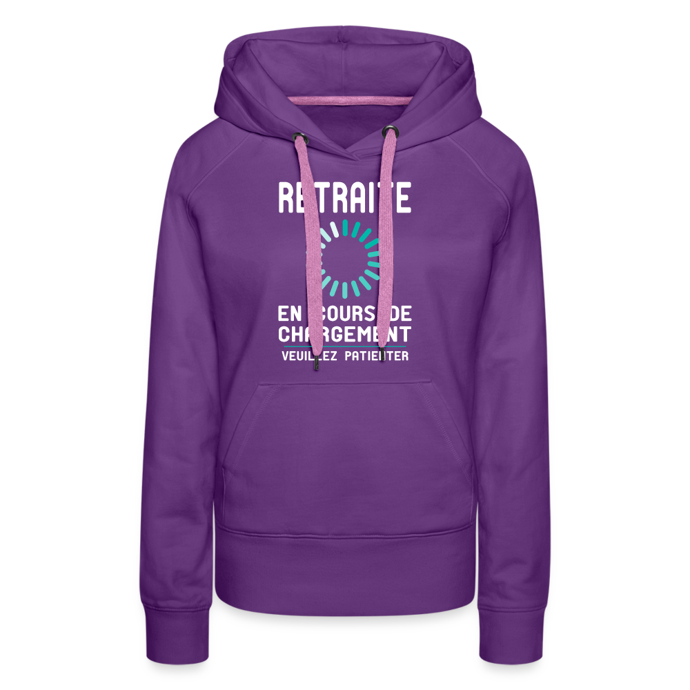 Sweat à capuche Premium Femme - Retraite en cours de chargement - violet