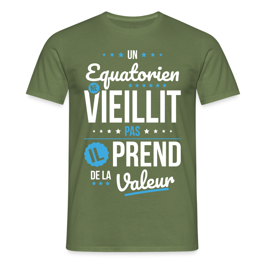 T-shirt Homme - Un Equatorien ne vieillit pas - vert militaire