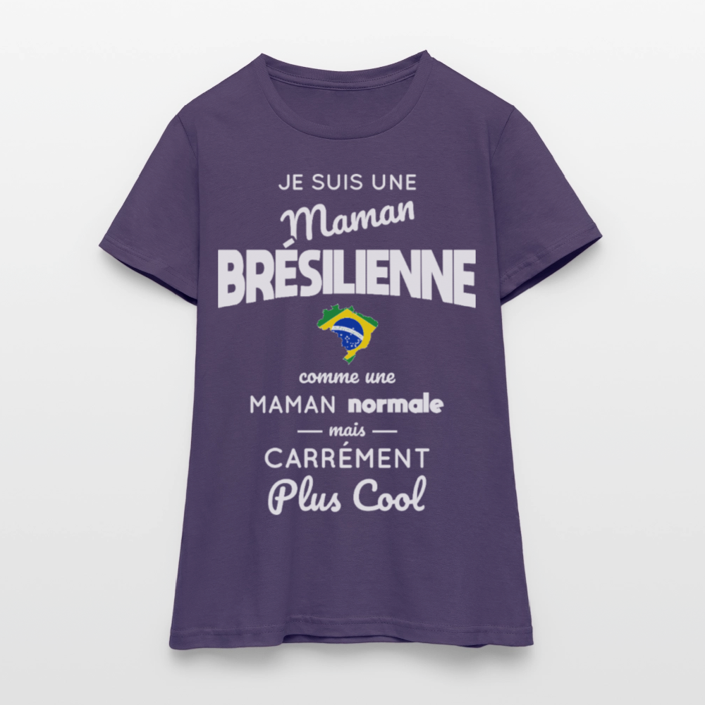 T-shirt Femme - Maman Brésilienne plus cool - violet foncé