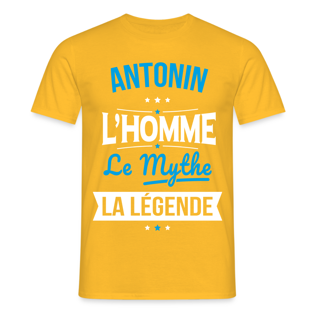 T-shirt Homme - Antonin - l'Homme - le Mythe - la Légende - jaune