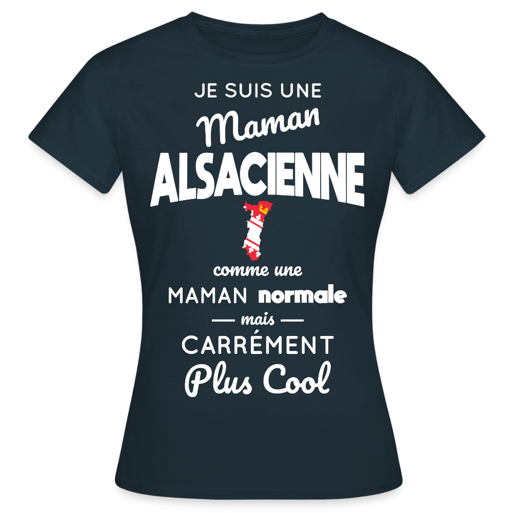 T-shirt Femme - Maman Alsacienne plus cool - marine