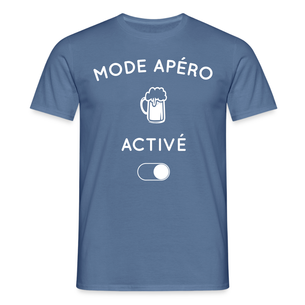 T-shirt Homme - Mode apéro activé - bleu pigeon