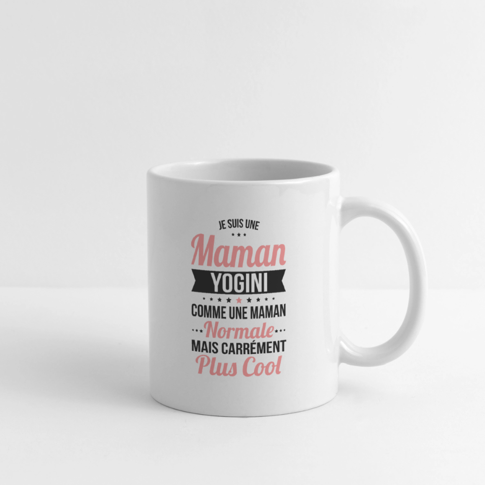 Mug blanc - Maman yogini plus cool - blanc