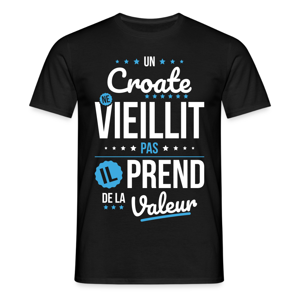 T-shirt Homme - Un Croate ne vieillit pas - noir