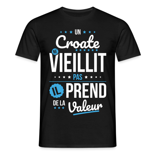 T-shirt Homme - Un Croate ne vieillit pas - noir