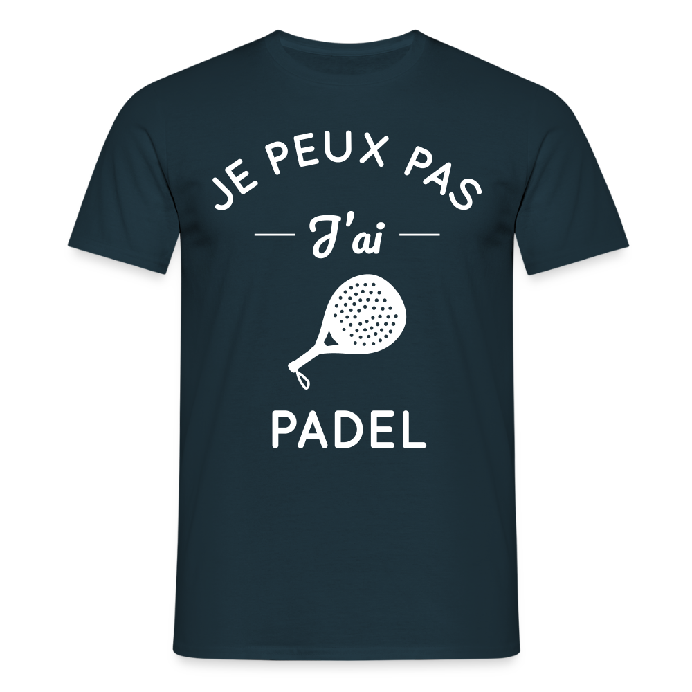 T-shirt padel Homme original - Je peux pas j'ai padel - marine