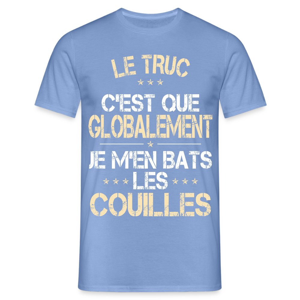 T-shirt Homme - Je m'en bats les couilles - carolina blue