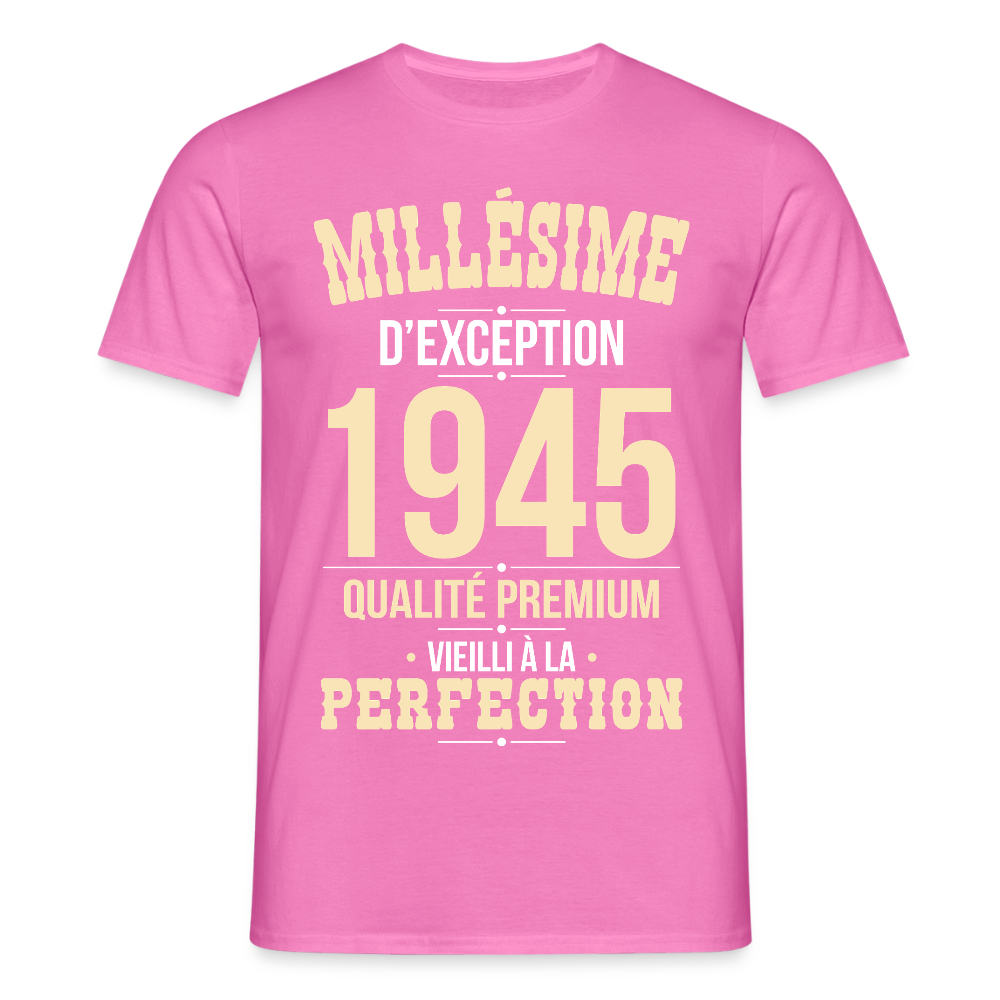 T-shirt Homme - Anniversaire 80 Ans - Millésime 1945 - rose