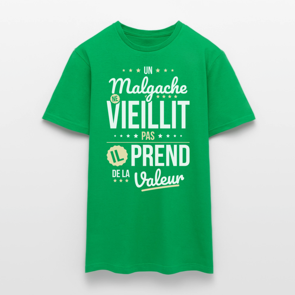 T-shirt Homme - Un Malgache ne vieillit pas - vert