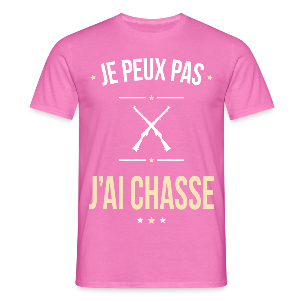T-shirt Homme - Je peux pas j'ai Chasse - rose
