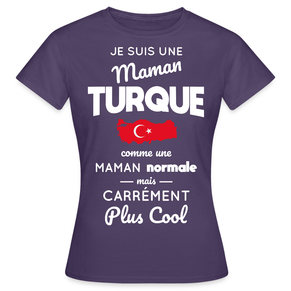 T-shirt Femme - Maman Turque plus cool - violet foncé