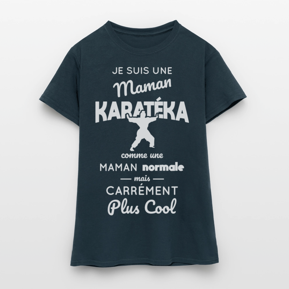 T-shirt Femme - Maman karatéka plus cool - marine