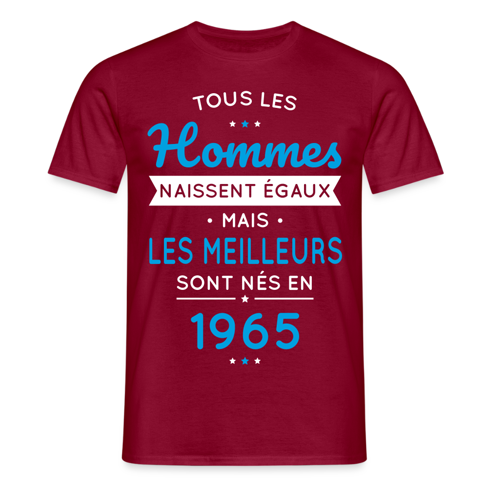 T-shirt Homme - Anniversaire 60 Ans - Les meilleurs sont nés en 1965 - rouge brique
