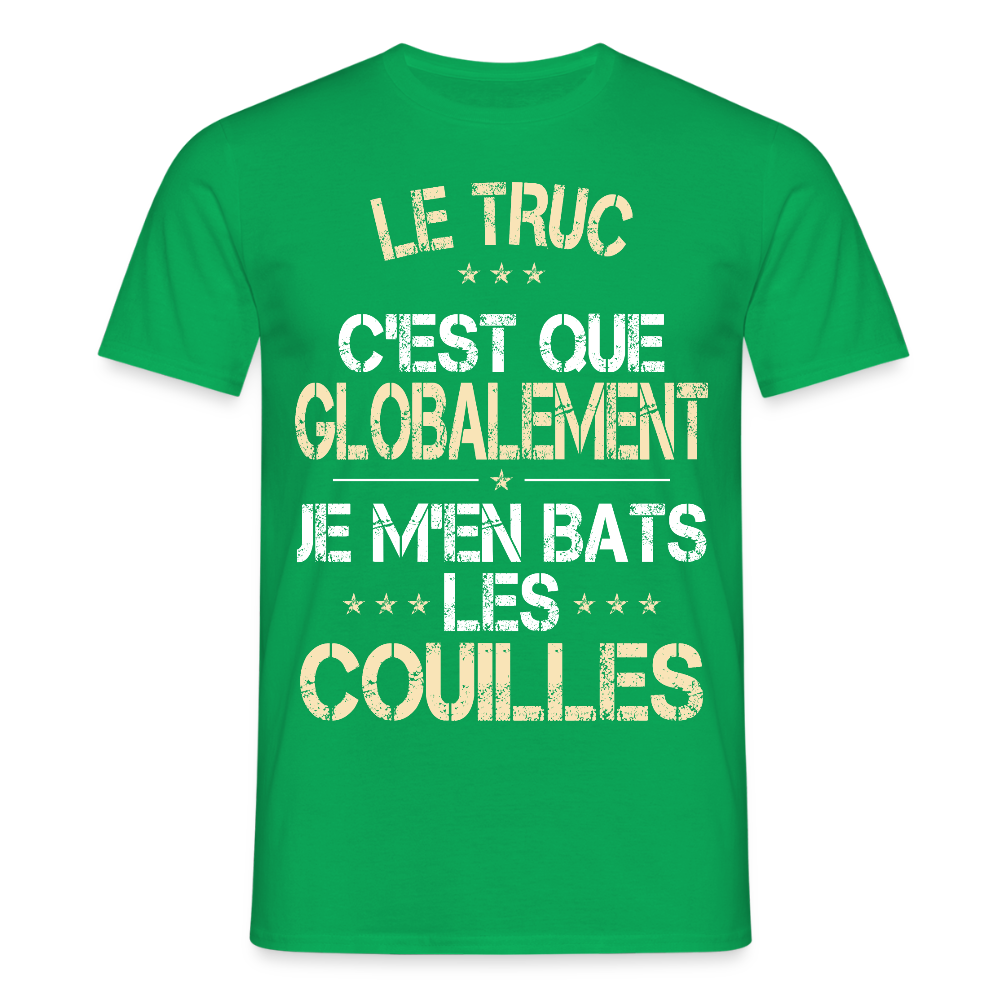 T-shirt Homme - Je m'en bats les couilles - vert