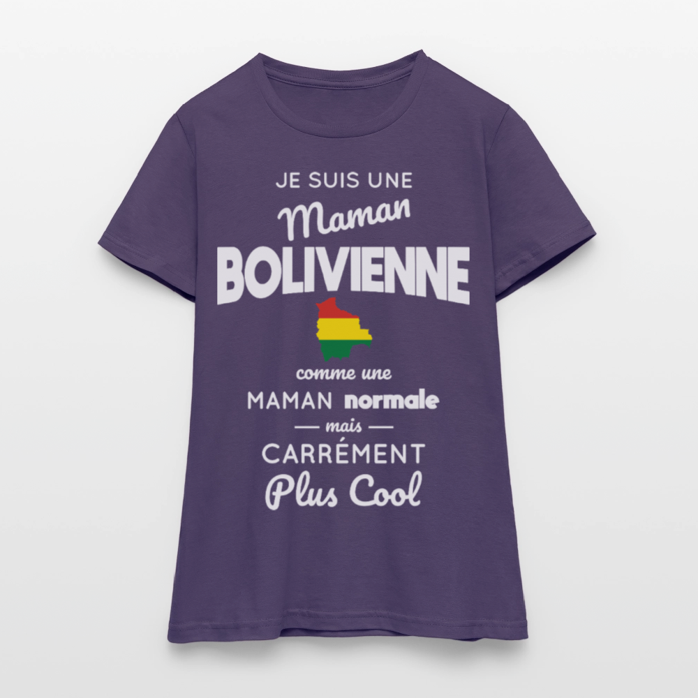 T-shirt Femme - Maman Bolivienne plus cool - violet foncé