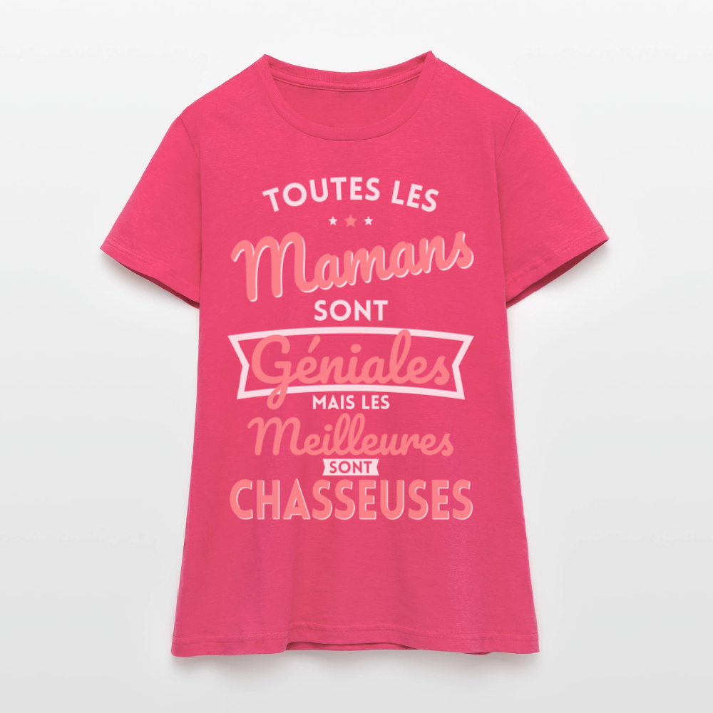 T-shirt Femme - Mamans géniales - Les meilleures sont chasseuses - rose azalée