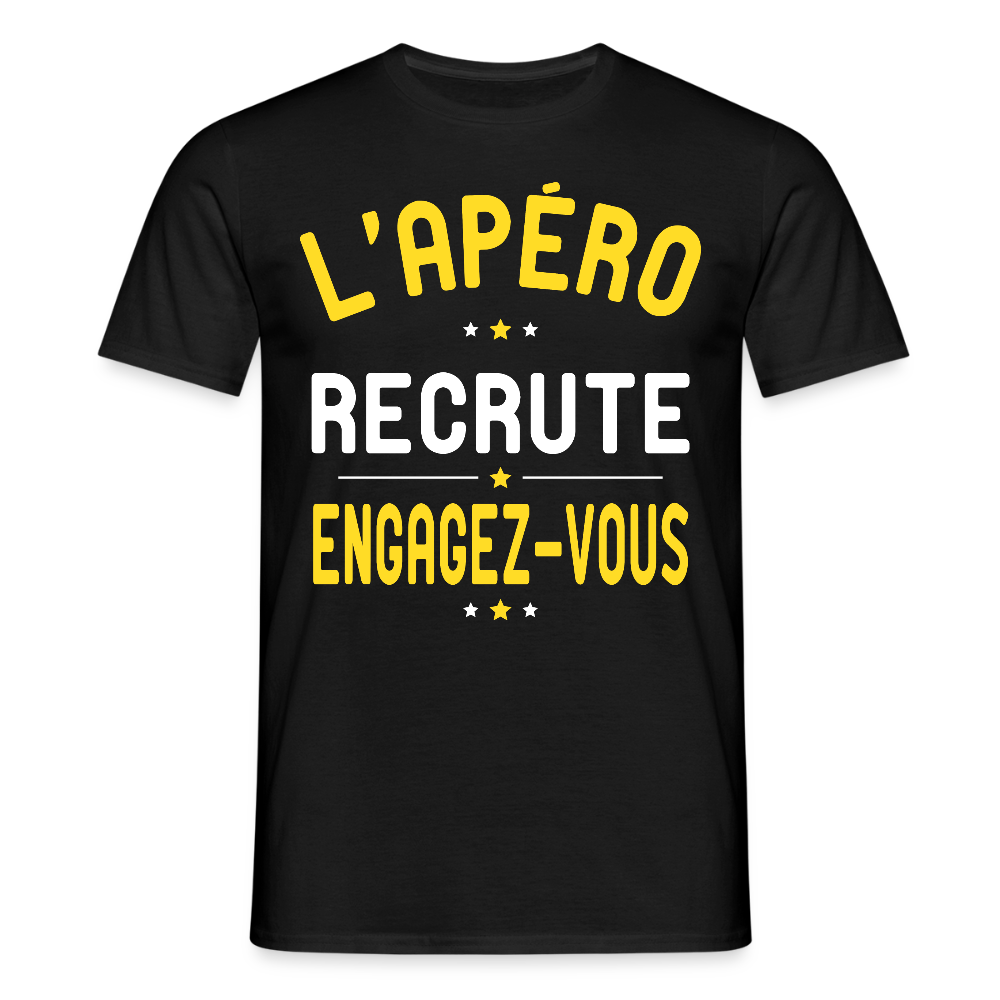 T-shirt Homme - L'apéro recrute - noir