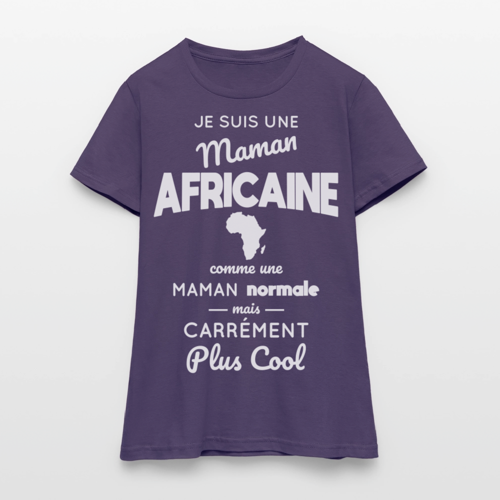 T-shirt Femme - Maman Africaine plus cool - violet foncé