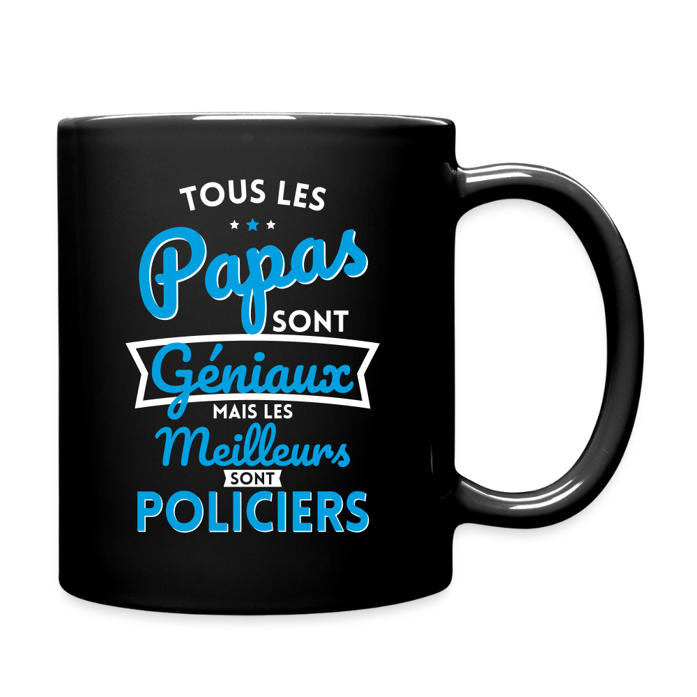Mug uni - Papas géniaux - Les meilleurs sont policiers - noir