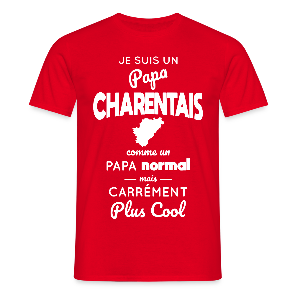 T-shirt Homme - Papa Charentais Plus Cool - rouge