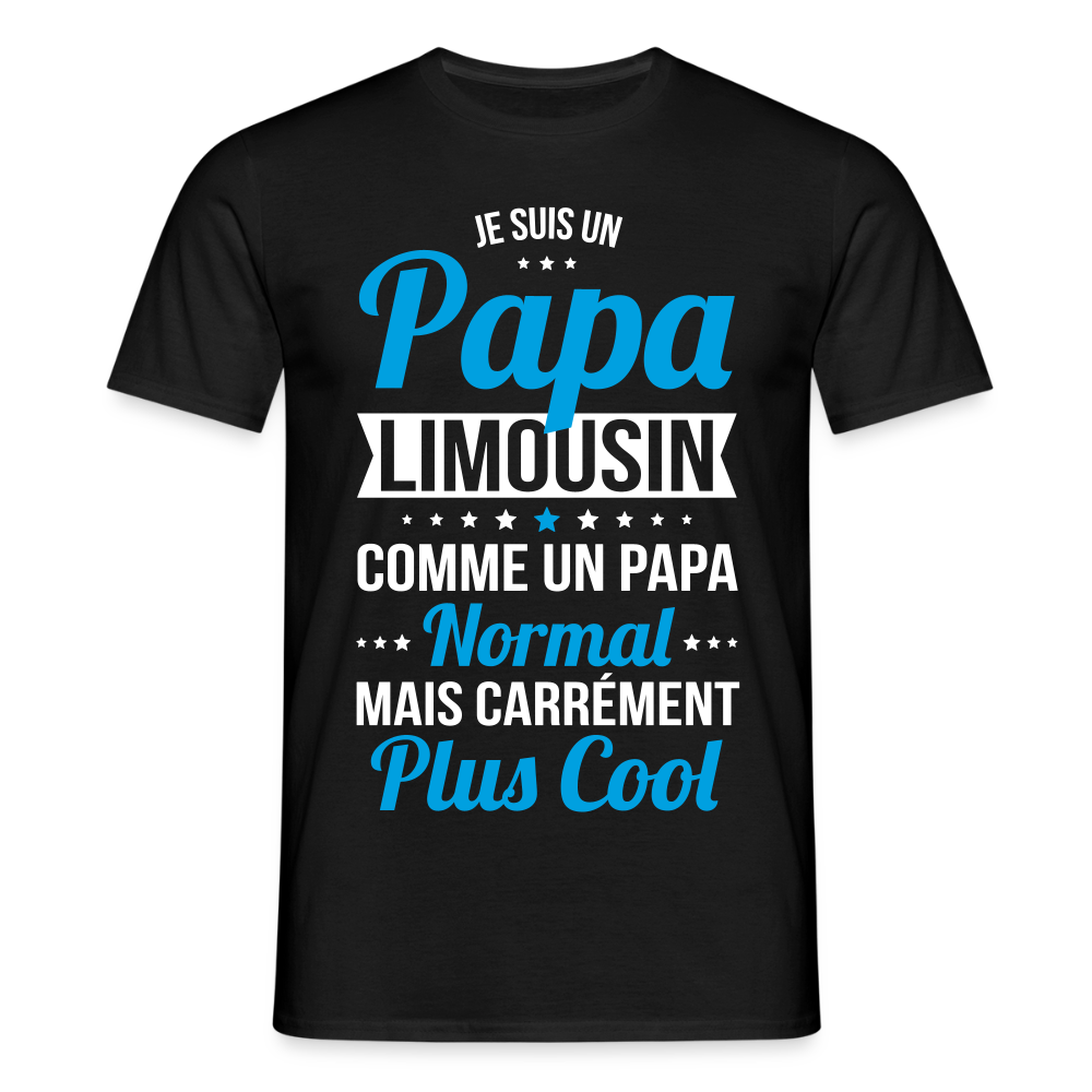 T-shirt Homme - Papa Limousin Plus Cool - noir